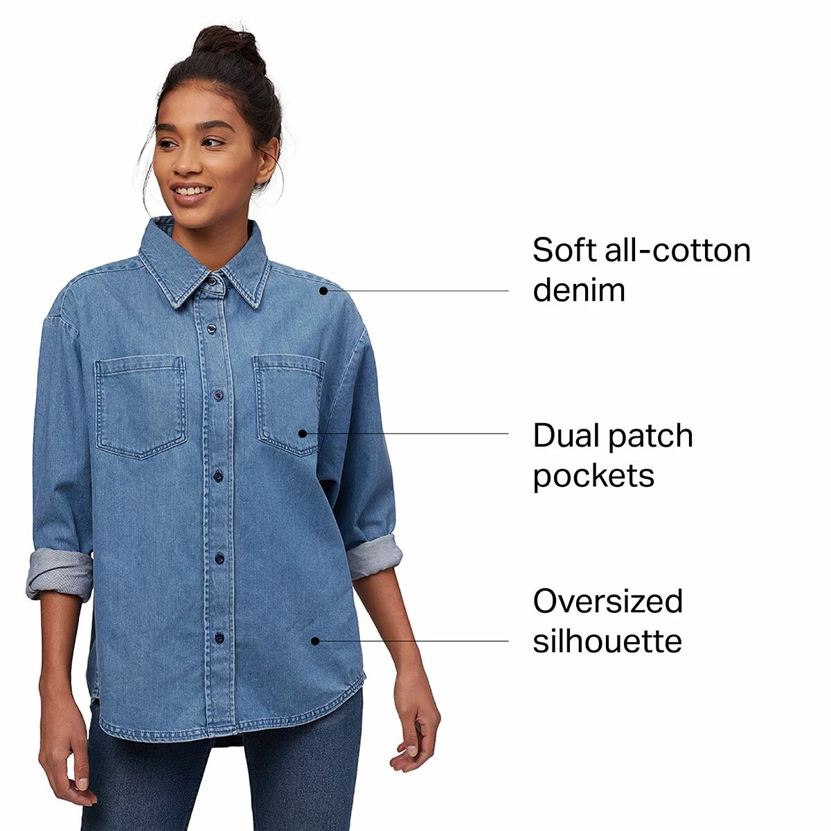 Basin and Range Women's Long-Sleeve Tops Denim Shirt Women's 5 Basin and Range Women's Long-Sleeve Tops Denim Shirt Women's - Image 5