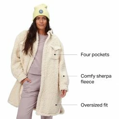 Basin and Range Women's Fleece Jackets Oversized Sherpa Jacket Women's -Stoichikecamp Outlet Shop EGR D6