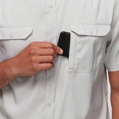 Stoic Men's Button-Down Short-Sleeve Shirts Performance Button Down Solid Shirt Men's -Stoichikecamp Outlet Shop LIGGRE D3