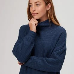 Basin and Range Women's Sweaters Waffle Mock Neck Sweater Women's -Stoichikecamp Outlet Shop MOOOCE D2
