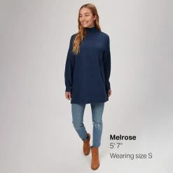 Basin and Range Women's Sweaters Waffle Mock Neck Sweater Women's -Stoichikecamp Outlet Shop MOOOCE D3