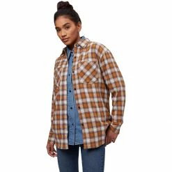 Basin and Range Women's Long-Sleeve Tops Plaid Flannel Shirt Women's -Stoichikecamp Outlet Shop MUSNAVPLA