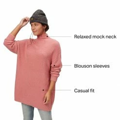 Basin and Range Women's Sweaters Waffle Mock Neck Sweater Women's -Stoichikecamp Outlet Shop ROS D6