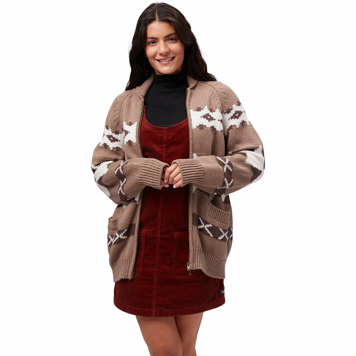 Basin and Range Women's Sweaters Intarsia Cardigan Women's 1 Basin and Range Women's Sweaters Intarsia Cardigan Women's